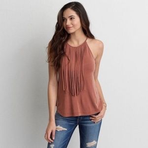 🐰 2/$25 Womens Rust Fringe Tank Soft and Sexy Top